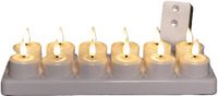 Anna's Collection Oplaadbare LED theelichtjes/waxinelichtjes - 12x - wit - H5 cm - met oplaadstation