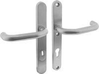 Intersteel Poignée de sécurité SKG*** avec cylindre à tirage de noyau trou de cylindre profilé 72 mm plaque étroite poignée de porte arrière acier inoxydable brossé