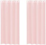 vidaXL - Gordijnen - voile - met - doorvoertules - 2 - st - 140x225 - cm - lichtroze