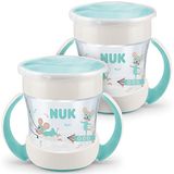 NUK Mini Magic Cup Sippy Cup | 360° anti-morsrand | 6+ maanden | Easy Grip Handvatten | BPA-vrij | 160 ml | Neutraal | 2 stuks