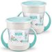 NUK Mini Magic Cup Sippy Cup | 360° anti-morsrand | 6+ maanden | Easy Grip Handvatten | BPA-vrij | 160 ml | Neutraal | 2 stuks