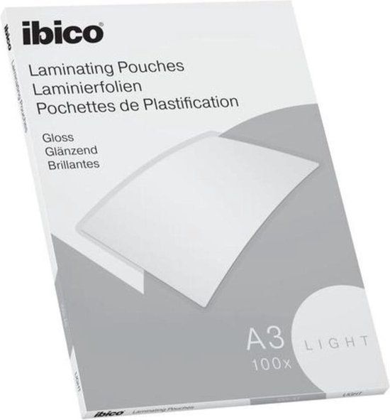 Ibico Basics A3 Laminating Pouches - 80 micron - 100 Pack - Glossy