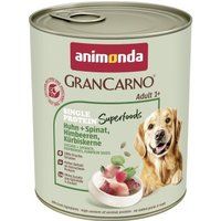animonda GranCarno Single Protein Superfoods Kip en spinazie, frambozen, pompoenpitten 12x800 g