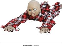 FIESTAS GUIRCA Kruipende Zombie Boy op batterijen met Licht en Geluid 90 cm