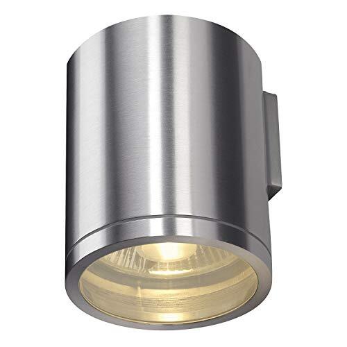 SLV wandopbouwarmatuur ROX WALL OUT / verlichting voor wanden, wegen, ingangen, ledspot buiten, opbouwarmatuur outdoor, tuinlamp / GU10 IP44 50 W aluminium