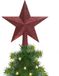 Decoris kerstboom piek - ster vorm - donkerrood - glitter - 19 cm