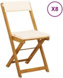 vidaXL Bistrostoelen voor buiten, 8 stuks, crèmewit, massief acaciahout