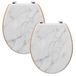 5Five Toiletbril Rome - 2x - wit marmer print - MDF hout - universeel - standaard wc bril