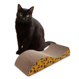 Croci Wavy Krabmat voor volwassenen, grote en kleine katten, mat met kattenkalmerende krabber van karton en bijpassende kattenmuntzak, accessoires en spelletjes voor huisdieren thuis