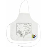 Rayher hobby materialen Kliederschort Vlinder - Inkleurbaar Kinderschort - 64 x 43 cm - Incl. 4 Stiften