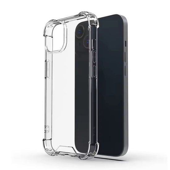 Optimity Hoesje iPhone 15 - Transparant - Schokbestendig