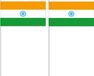 Merkloos Zwaaivlaggetjes India - 10x - papier - 12x24 cm - vlag op stokje - feest