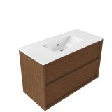 Saniclass Badkamermeubelset - 100x45x62cm - Mat Walnut Pure