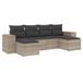 vidaXL Loungeset met kussens, polyrattan, lichtgrijs