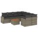 VidaXL 9-delige Loungeset met kussens, polyrattan, grijs