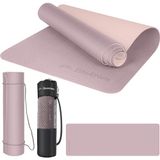 EliteAthlete Yogamat, sportmat, fitnessmat, gymnastiekmat, gevoerd en antislip voor fitness, pilates, yogamat, 183 cm x 61 cm x 0,6 cm, trainingsmat incl. transportgordel + tas