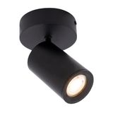 Ledvion - LED Plafondspot - Zwart 1-lichts - Dimbaar - 3W - 2700K - GU10 - IP20