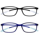 Opulize Ice 2 Stuks Super Lichtgewicht Leesbril Zwart Donkerblauw Vrouwen Mannen RR61-13 +3,50
