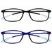 Opulize Ice 2 Stuks Super Lichtgewicht Leesbril Zwart Donkerblauw Vrouwen Mannen RR61-13 +3,50