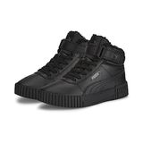 PUMA Carina 2.0 Mid WTR Jr - Hoge sneakers - Kinderen - Vrouwen - Imitatieleer - Rubber - Veters & Klittenband - Maat 38 - Puma Black-Puma Black-Dark Shadow