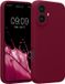 kwmobile telefoonhoesje geschikt voor Apple iPhone 16 - TPU backcover met siliconen coating - Smartphone case in rabarber rood
