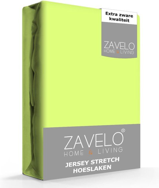 Zavelo Jersey Hoeslaken Lime - Lits-jumeaux (180x200 cm)