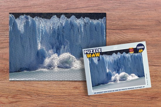 MuchoWow Puzzel Er breekt een stuk ijs van de Perito Moreno gletsjer af - Legpuzzel - Puzzel 1000 stukjes volwassenen