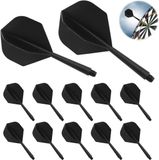 Merkloos 12 Stuks Dart Flights en Schachten