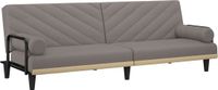 vidaXL Slaapbank met armleuningen stof taupe