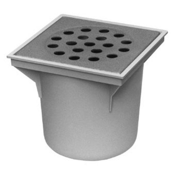 Berg van den ABS vloerput onderuitlaat met emmer 20x20cm RVS rooster 75mm 5304