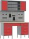 vidaXL Werkkast Rood en Grijs Engineered hout en staal