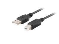Lanberg CA-USBA-15CU-0010-BK USB-kabel USB 2.0 1 m USB A naar USB B Zwart