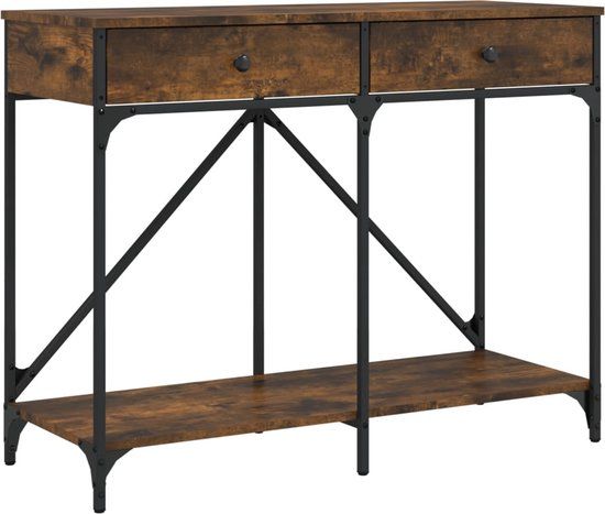 vidaXL Wandtafel - 100x39x78,5 cm - Bewerkt Hout - Gerookt Eikenkleurig