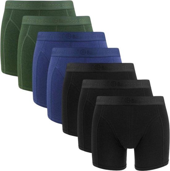 Bamboo Basics Rico Boxershorts - 7-Pack - Men - Size M - Black/Blue/Green