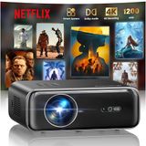 4K videoprojector 1400 ANSI videoprojector 4K Auto Focus/Keystone WiFi Bluetooth FHD 1080P, HDR10, Smart overheadprojector, draagbaar, wifi6, outdoor, Zoom50% cadeau/thuisbioscoop