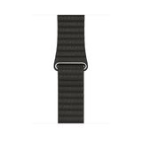Apple MQV82ZM/A Bracelet de montre intelligent en cuir Charcoal Gray Leer Large
