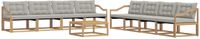vidaXL - Buiten - bank - set - 9 - st - Wit - en - Lichtgrijs