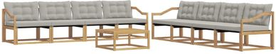vidaXL - Salon d'extérieur - set - 9 - pièces - Blanc - et - Gris clair