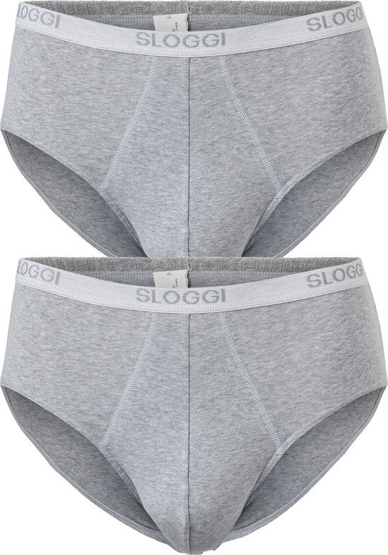 sloggi men Basic Midi slip - 2-pack - Grey Marle - XXL