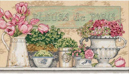 Dimensions Borduurpakket Flowers Of Paris (36 x 20 cm)