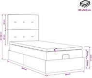 vidaXL Ottoman bed met matras Lichtgrijs 80 x 200 cm Fluweel