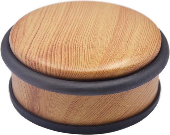 5five Deurstopper - rond - houtlook - 10 x 4,5 cm - metaal