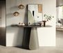 Livos Console Edge 140x40 cm Céramique Emperador Extra Lucidato Marron foncé Livos Métal Effektfinish Titan