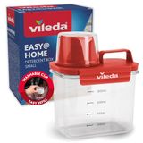 Vileda Wasmiddelbox 1100 ml rood met maatbeker, luchtdichte opslag voor waspoeder, compacte container voor wasruimte en badkamer