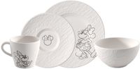 Villeroy & Boch Manufacture Rock Blanc Mickey Mouse Ontbijtset 4-delig