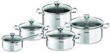Tefal Duetto 5-delige pannenset - RVS - Inductie - Met Deksel