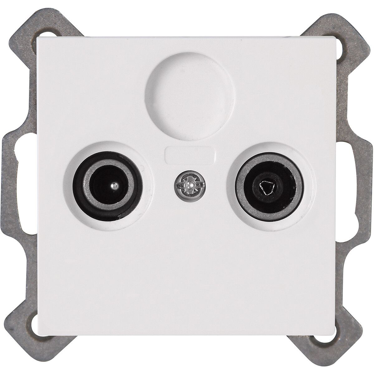 Kopp 941229081 antennestopcontact 2-voudig TV/RF Athenis zuiver wit, 2 uitgangen met sokkel