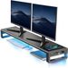Dual monitor stand riser avec sans fil et 4 ports USB - Support moniteur en métal supporte jusqu'à 32 pouces pour ordinateur
