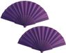 Merkloos Spaanse Handwaaier - 2x - paars - 23 x 43 cm