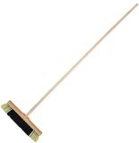 KOTARBAU® Straatbezem, met Houten Steel, 40 cm, Bruin, Nylon Borstels